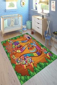 Resim Çocuk Eko Punto Kaymaz Dot Tabanlı Yıkanabilir Antibakteriyel Dijital Baskı Çocuk Halısı, CK-10136A-EKOPNT-50X80 