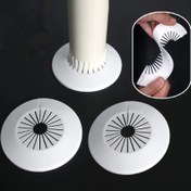 Resim 2 Adet Duvar Montajlı Flanş Radyatör Kılıfı - Dayanıklı Plastik Boru Kılıfları, Dekoratif Siyah Radial Yaprak Tasarım, 1.5-2.79cm & 3.0-5.49cm Borular İçin Kolay Takma, Ev Tesisatı ve Drenaj için Uygun, Modern Dekor Aksesuar, Snap-On Tasarımı 