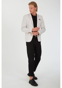 Resim Sposo 5106 Dar Kalıp Yarım Astarlı Bej Erkek Blazer Ceket Bej 