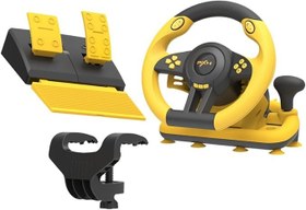 Resim Coverzone Oyun Yarış Direksiyon PXN V3 Pro 180° Yarış Yarış Direksiyonu, Evrensel USB Bağlantı Noktası ve Pedallı, PC, PS3, PS4, Xbox One, Xbox Serisi S&X, Nintendo Switch için uygundur (Sarı) 
