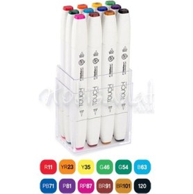 Resim Touch Twin Brush Marker Kalem 12Li Set Ana Renkler 