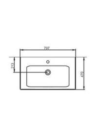 Resim Seramiksan Luna Flat Lavabo 80CM 