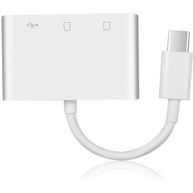 Resim Usb Type C To Sd Microsd Tf Kart Okuyucu Usb 3in1 Çevirici Dönüştürücü Adaptör 