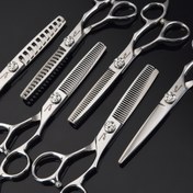 Resim İnce Saçlar İçin Profesyonel Dokulandırıcı Makas - Ergonomik Saplı Çok Dişli Tasarım, Sağ El Kullanımlık Kuaförler & Berberler, Ev & Salon Kullanımı, Erkekler ve Kadınlar için Dayanıklı Saç Kesme Makası 