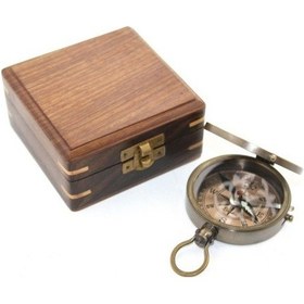 Resim Ahşap Kutulu Pusula Model 6 