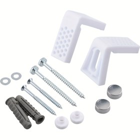 Resim Tuvalet Bidet Zemin Monte Edici Set Paslanmaz Çelik Çekmece Çekmece Monte Edici Seti Standart Tuvaletler Bidetler Yarım Pedestal Lavabolara Beyaz 2 Adet 