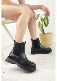Resim Nesil Shoes Swell 3080 Siyah Çift Lastikli Kadın Bot-siyah Siyah 