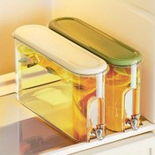 Resim 1.3L/4L Şeffaf Plastik Buzdolabı Soğuk Su Şişesi Musluklu - Büyük Kapasiteli, Yerden Tasarruflu Tasarım, Kolay Temizlenebilir, Buzlu İçecekler, Meyve Suları ve Çaylar İçin Mükemmel - Yazlık Soğutma İçecek Kabı Saplı ve Musluklu, Buzdolabı İçin İçecek Dağıtıcısı 
