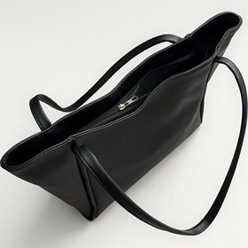 Resim Lovelystore Fermuarlı Büyük Boy Yumuşak Derili Kadın Çanta 28x42 Siyah 