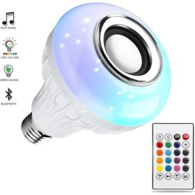 Resim Rgb Bluetooth Hoparlörlü LED Ampul 500 Lümen E27 Kumandalı 