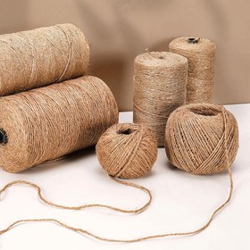 Resim 100m Vintage Jute Twine Rope - Doğal, Esnek Olmayan, 2mm Kalınlığı, Düğün Hediye Paketlemeleri, Kurdeleler, El Sanatları, DIY Dikiş, Ev Dekoru, Doğum Günü Parti Dekorasyonları, Parti Dekorasyonu | Vintage Twine Rope | Esnek Olmayan Halat, Jute Halat 