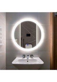 Resim Orbit Led'li Kumlamalı Lavabo & Banyo Aynası Dokunmatik Sensörlü 90 X 90 Beyaz 