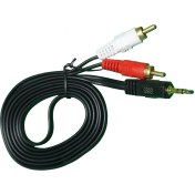 Resim Ofc 2 Rca 1 Aux Altın Uç Ses Kablosu - 1.5m 
