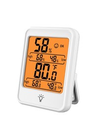Resim Mufunye Dijital Higrometre Termometre İç Mekan Sıcaklık Ve Nem Ölçer Monitör Metre Büyük Lcd Ekranlı Ev Yatak Odası Ofis Sera İçin 
