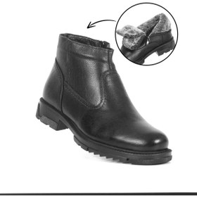 Resim akix Hakiki Deri Su Geçirmez İçi Tüylü İtalyan Kaymaz Taban Kışlık Bot 