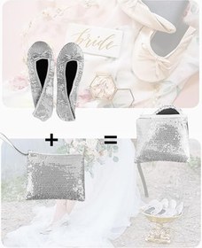 Resim Şık katlanabilir bale Flats kadınlar için taşınabilir Roll Up seyahat ayakkabı düğün nedime için taşıma çantası içerir 