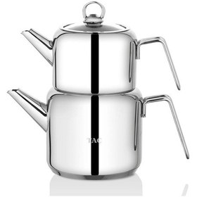 Resim Taç Hera Jumbo Çaydanlık Takımı Platin Tac-5923 Gümüş 