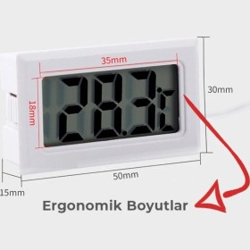 Resim Loyka Dc-1 Beyaz Pano Tipi Soketli Termometre (5' Li Paket) 