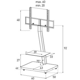 Resim Sonorous Pl 2710-Blk-Slv 40''- 65'' Tv Led&Lcd Televizyon Monitör Sunum Sehpası ( Siyah Gümüş ) 