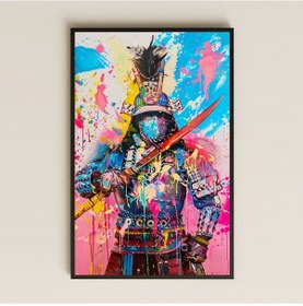 Resim Graffiti Temalı Renkli Samuray Şeffaf Pleksi Tablo 