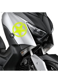 Resim Deeb Army Yamaha Xmax Yıldız Sticker Etiket Mat Sarı 2 Adet 