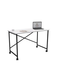 Resim Kenzlife Ofis Masası Momoko 075 150 60 Byzsyh Tekerlekli Bilgisayar Çalışma Büro Beyaz 
