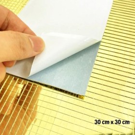 Resim Kendinden Yapışkanlı Aynalı Kare Gold Sticker 30X30 cm 