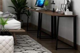 Resim METAL KATLANIR MASA, CEVİZ 