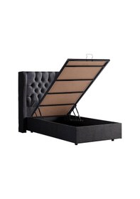 Resim Setaymobilya Baza, Riga Tek Kişilik Baza + Başlık + Comfort Yatak, Antrasit 