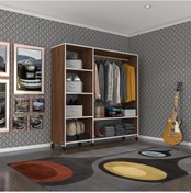 Resim Kenzlife giysi dolabı mükremin 150*150*40 cvz gardırop tekerlekli 