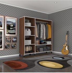 Resim Kenzlife giysi dolabı mükremin 150*150*40 cvz gardırop tekerlekli 