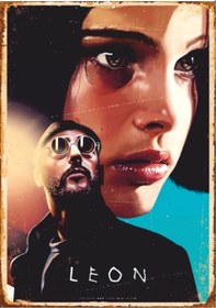 Resim Léon The Professional Portre Temalı Ahşap Retro Poster Tablo 