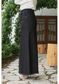 Resim 2252-denim Püsküllü Etek Siyah Siyah 