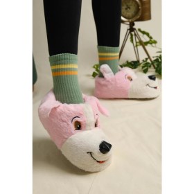 Resim Luana Kaydırmaz Taban Yumuşak Podufuk Peluş Kulakcık Detaylı Kadın Panduf Ev Botu 