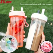 Resim 1 adet 600ml/21.2oz 420ml/14.8oz Kawaii Çift Su Şişeleri - Taşınabilir ve Büyük Kapasiteli - Açık Hava Aktiviteleri ve Sporlar için Mükemmel 
