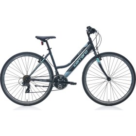 Resim Carraro Active 282 - 28 Jant 18'' Kadro 21 Vites Şehir Bisikleti - Mat Siyah / Koyu Gri - Mor 