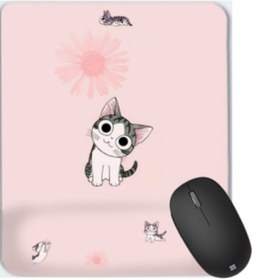 Resim Mavera Dükkan Yavru Kedi Pembe Temalı Bilek Destekli Kare Mousepad 