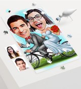 Resim Kişiye Özel Evleniyoruz Karikatür 240 Parça A3 Puzzle - 3 