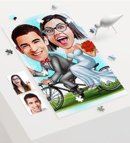 Resim Kişiye Özel Evleniyoruz Karikatür 240 Parça A3 Puzzle - 3 