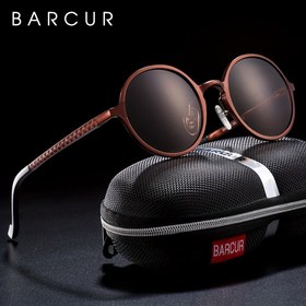 Resim BARCUR Retro Vintage Yuvarlak Moda Gözlükleri Erkekler & Kadınlar için - Polarize Koruma, Geniş Çerçeve (>139mm) Magnezyum Alaşım & TAC Lenslerle, Koruyucu Kılıf Dahil - Yürüyüş, Balıkçılık, Günlük Kullanım İçin İdeal 