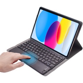 Resim Microcase Ipad Pro 12.9 M2 2022 Uyumlu Bluetooth Touchpad Klavyeli Kılıf-bkk5 