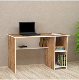 Resim Kalenderdekor1 Kalender Dekor Avel 120 Cm Çalışma Masası Ave02 Beyaz - Meşe 