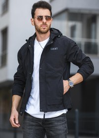 Resim Save Baskılı Suya Dayanaklı Slim Fit Erkek Mevsimlik Mont Yağmurluk - CAMEL / XL 