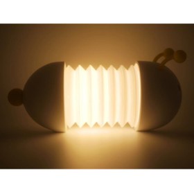 Resim ORİJİNALDÜKKAN Sevimli Tırtıl Şarjlı Gece Masa Lambası Beyaz Katlanabilir Led Işıklı 