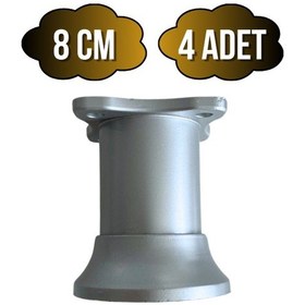 Resim Plastik Gri Ayarlanabilir Ayak Masa Dolap Ve Mobilya Ayağı Gri 8cm 4 Adet Gri 