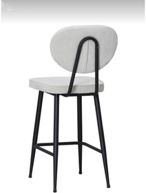 Resim J&S QUALİTY Bar Sandalyesi Ikea Kadın Tasarımı 75 cm Mutfak Adası Bar Taburesi, Siyah Metal,krem Kumaş 