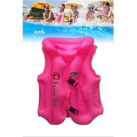 Resim Abc Desen Pembe Çocuklar İçin Havuz Deniz Can Yeleği Pembe 