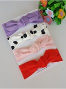 Resim swan butik Kız Çocuk Bebek Bandana Toka Seti 4'lü Lila Beyaz Benekli, Pudra Pembe Lila, Nar Çiçeği 