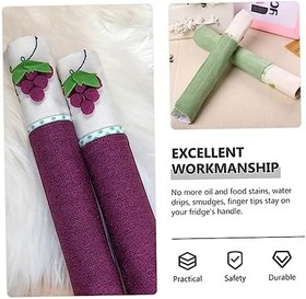 Resim Gatuida Mikrodalga Fırın Kulp Kapağı Fırın Eldivenleri 2 Takım Buzdolabı Kolu Kapı Kaplama Bezi Anti-Statik Fırın Eldiveni Işçilik Için Süslemeler 