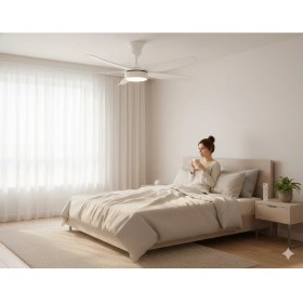 Resim SeckinStore Helios Rigel 85W 3 Renk Fonksiyonlu 56 Inç Uzaktan Kumandalı Dekoratif Tavan Vantilatörü HS-9306 Beyaz 